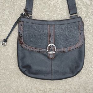Brighton pebbled leather vintage shoulder bag brown